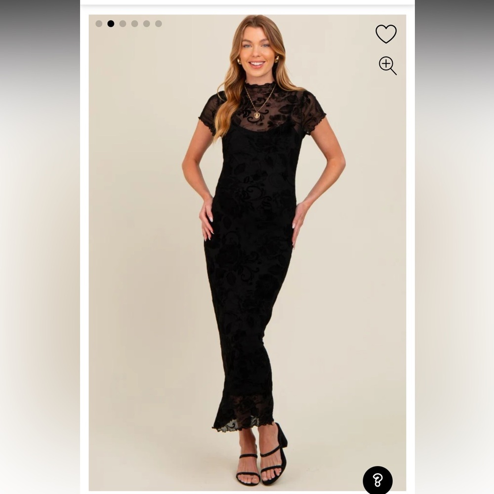 Pinkblush Black Lace Midi Dress
